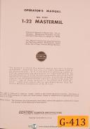 Gorton-Gorton 1-22 No. 3353, Mastermil Milling Machine, Operations Manual-1-22 Mastermil -01